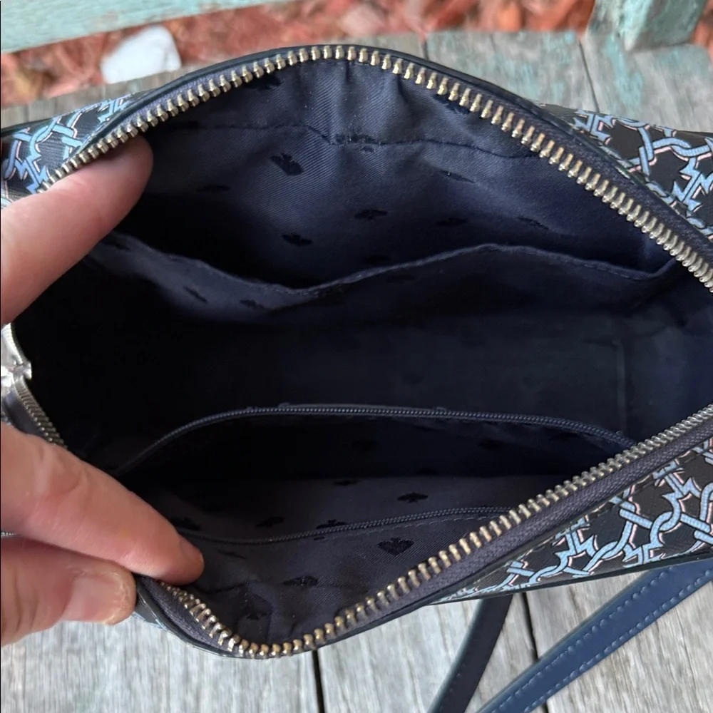 Kate Spade NY Link Camera Bag Blue Multi Saffiano PVC w/Matching Card Holder - Picture 15 of 16